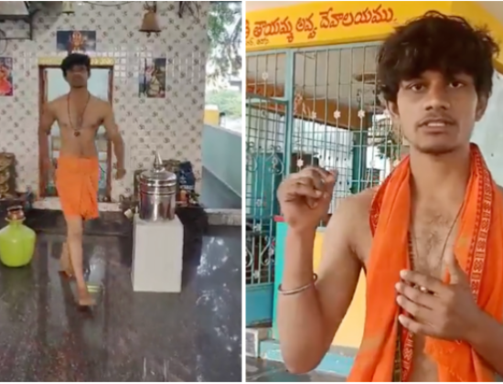 Muslim man verbally attacks Hindu Pandit for playing devotional music in temple [ Andhra Pradesh, India ]