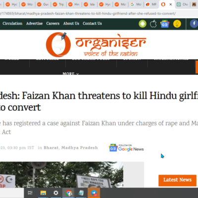 Mohammad Faizan Arrested for Alleged Rape and Religious Conversion Coercion [Indore, Madhya Pradesh]
