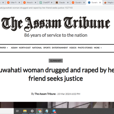 Hindu Girl Drugged and Assaulted, raped at Large [Guwahati, Assam]