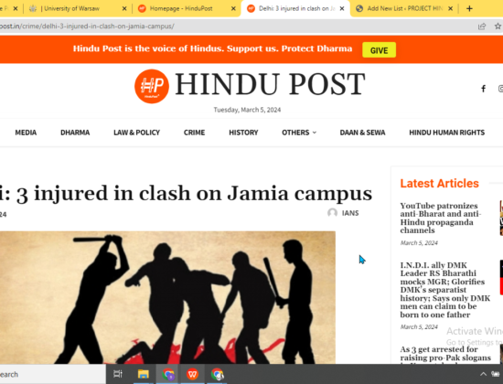 Clash Erupts on Jamia Campus [Jamia Millia Islamia, New Delhi, India]